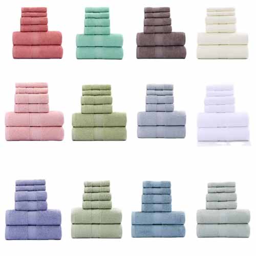 100% Cotton Custom Logo Luxury Face Hand Bath Towel Set 6 Pieces Towel Set