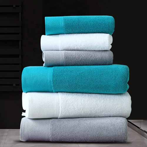 5 star hotel soft absorbent embroidered Thickened 100% cotton Square hand bath towel sets